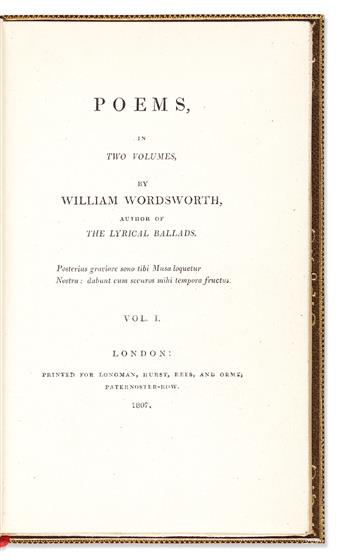 WORDSWORTH, WILLIAM. Poems.